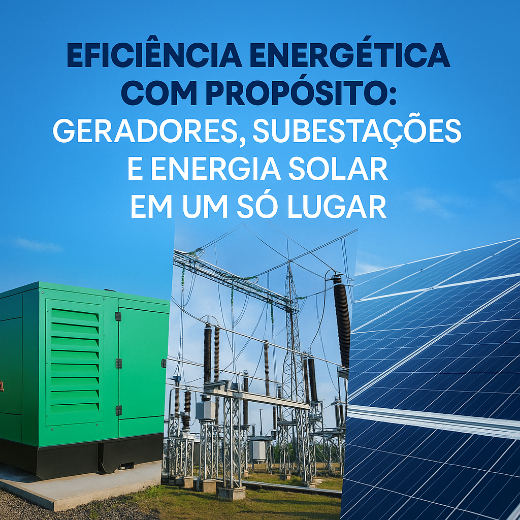Eficiência Energética com Propósito Geradores, Subestações e Energia Solar em Um Só Lugar