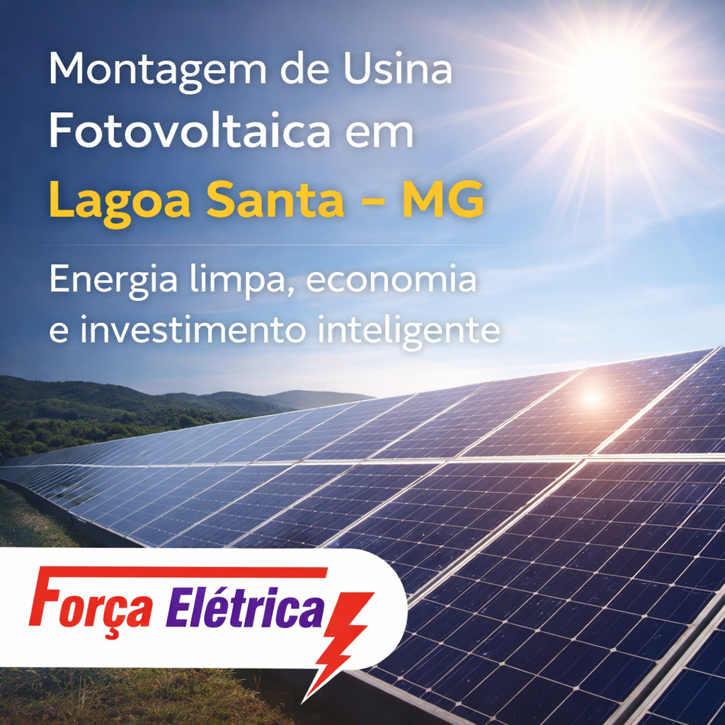 Montagem de Usina Fotovoltaica em Lagoa Santa – MG - Força Elétrica