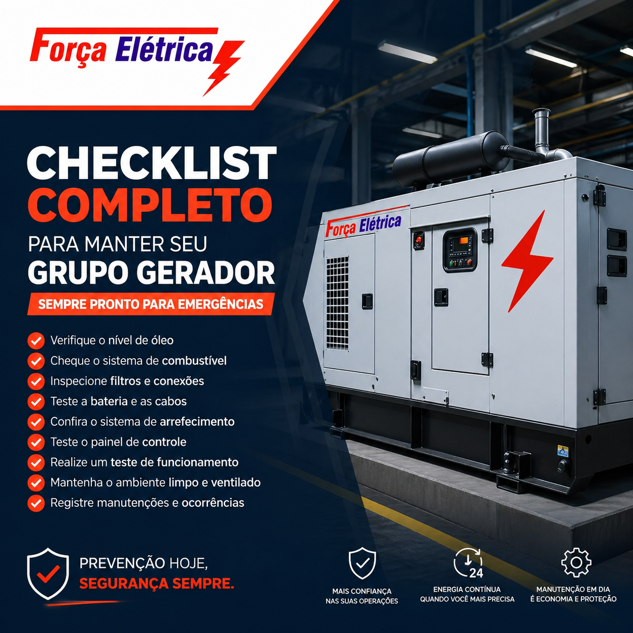 A importância de um grupo gerador em funcionamento pleno