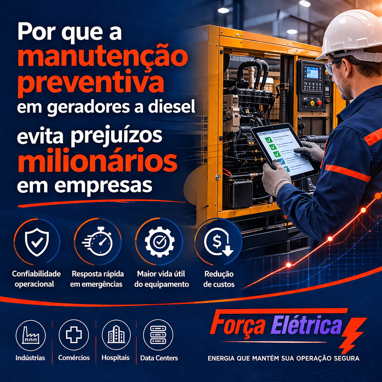 Por que a manutenção preventiva em geradores a diesel evita prejuízos milionários em empresas - Força Elétrica